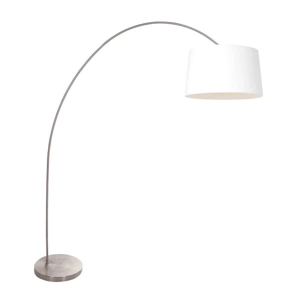 Booglamp Solva metaal met grote kap wit