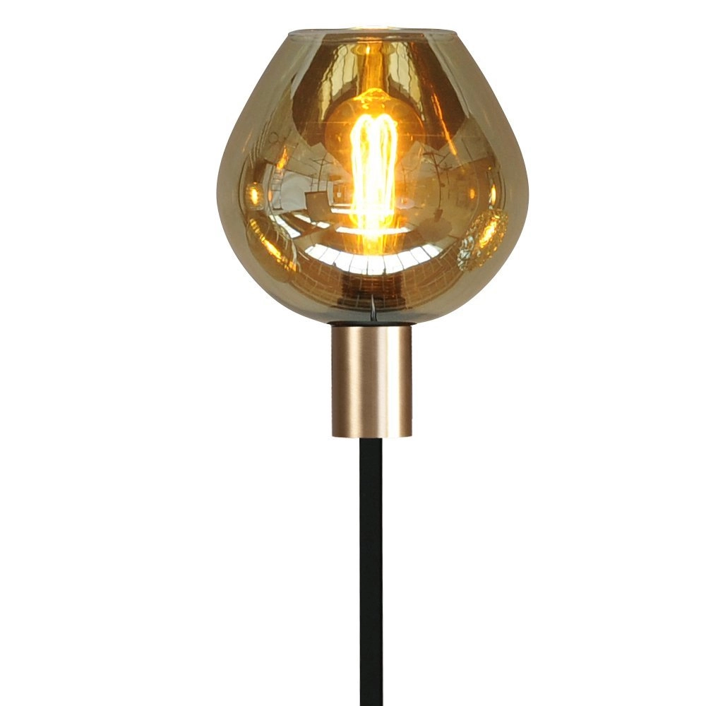 Zwarte vloerlamp Bounty met gouden fitting Masterlight 8718121246826