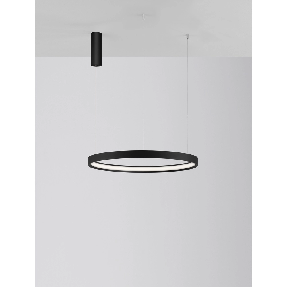 Ronde hanglamp Perrine zwart Ø 60cm Lyora 5212017438416
