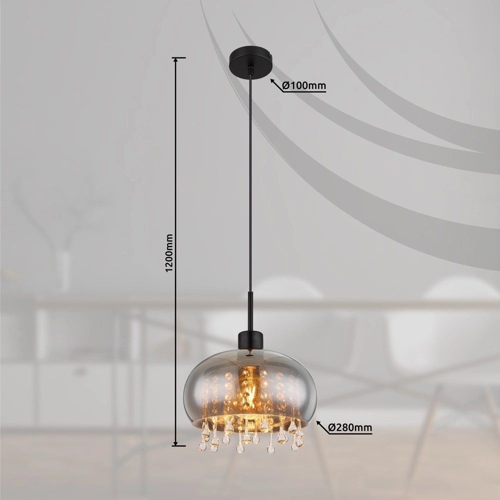 Zwarte hanglamp Corry design Globo 9007371444694