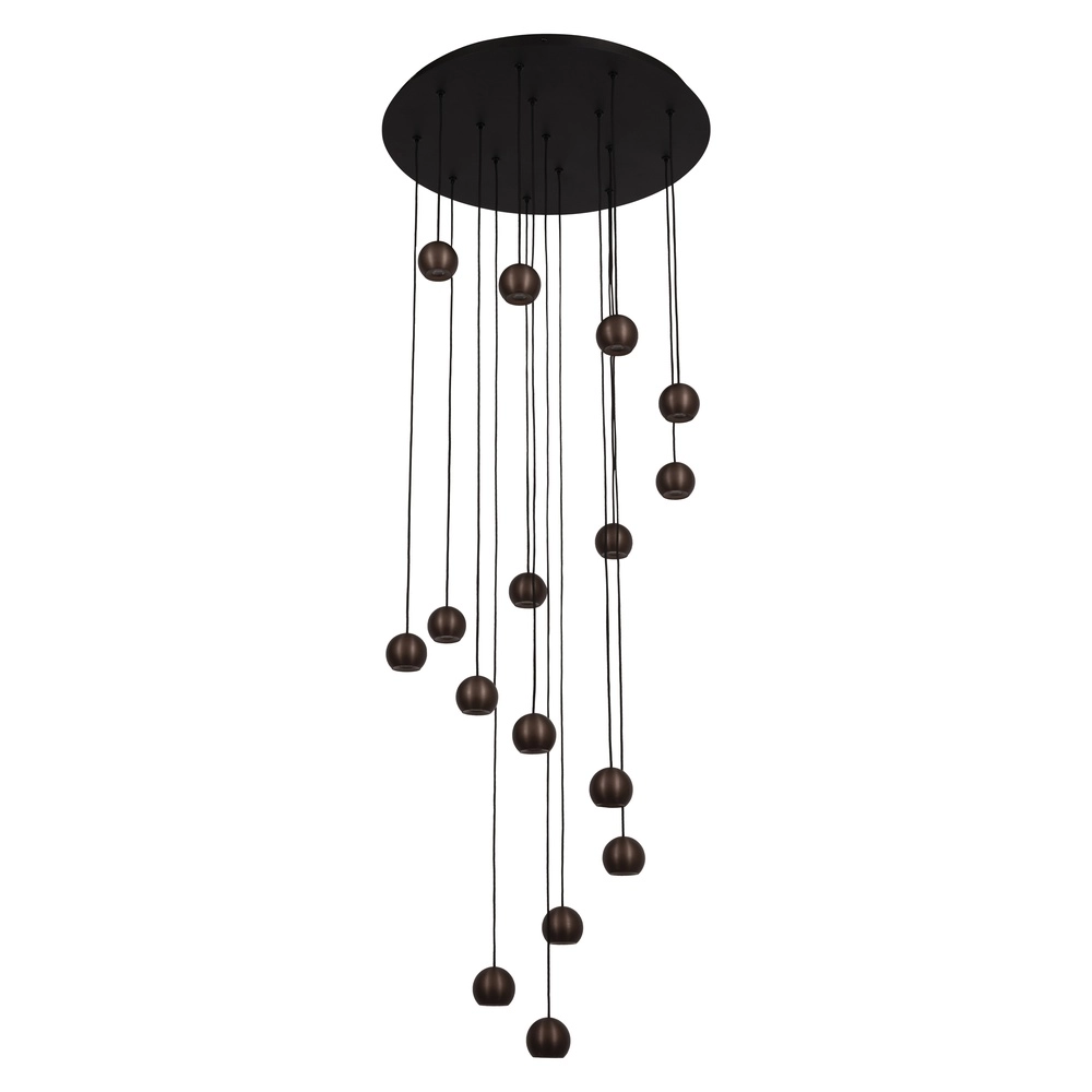 Design vide hanglamp Montana 16-lichts koffie bruin Premium by Lucide 5411212680174