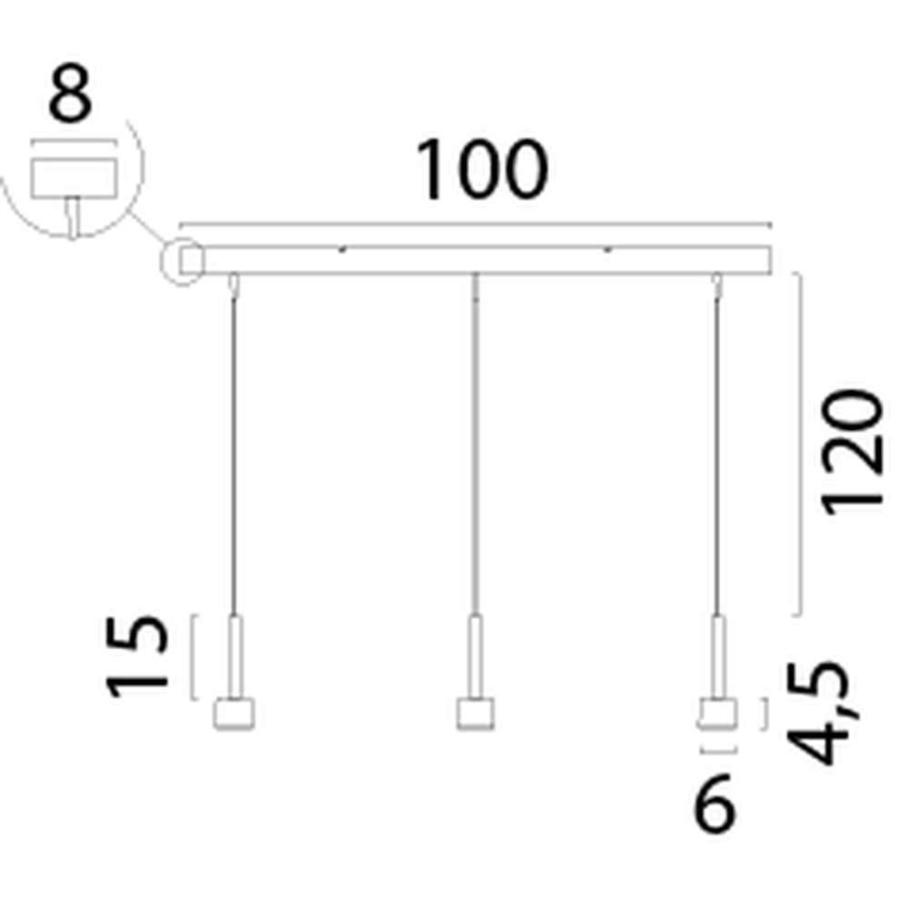 3-lichts hanglamp Fabro led - mat goud Masterlight 8718121316956