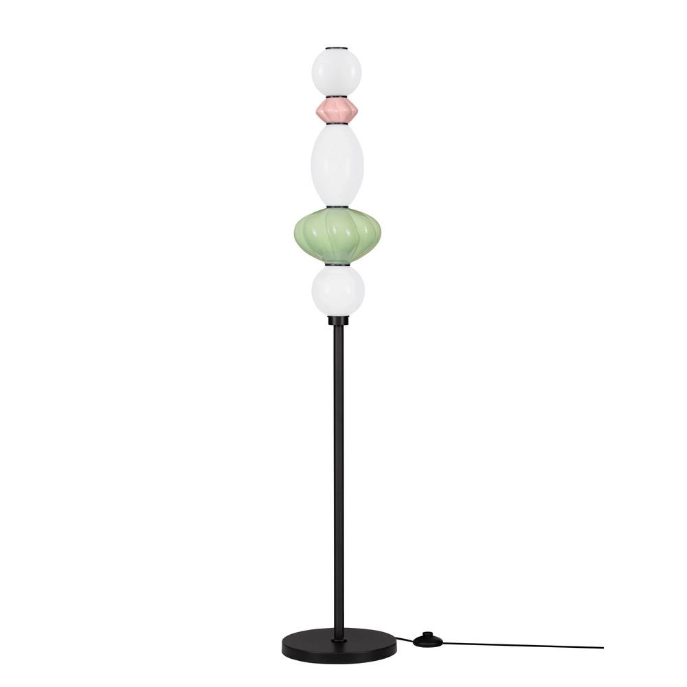 Vloerlamp Oneta wit - roze - groen