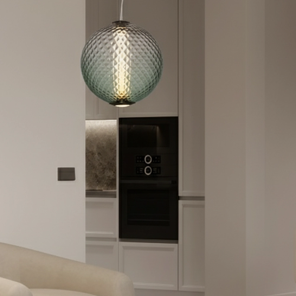 Hanglamp Aora bol groen glas