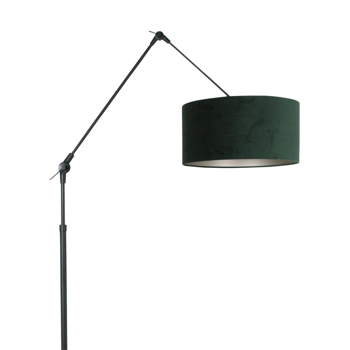 Vloer Leeslamp Prestige Chic zwart met 40cm  groen velourse kap Steinhauer 8712746145854