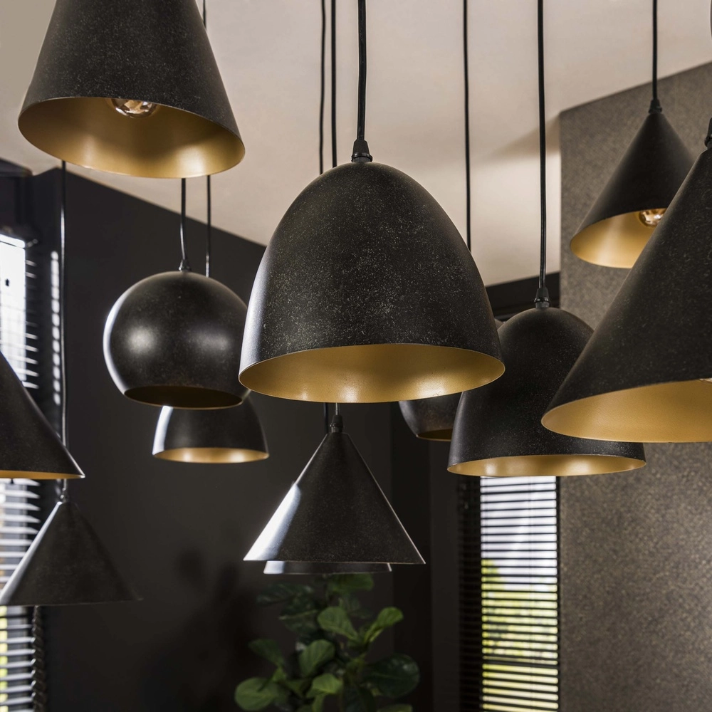 XXL hanglamp Metal 18-lichts - zwart Lyora 8716803512313