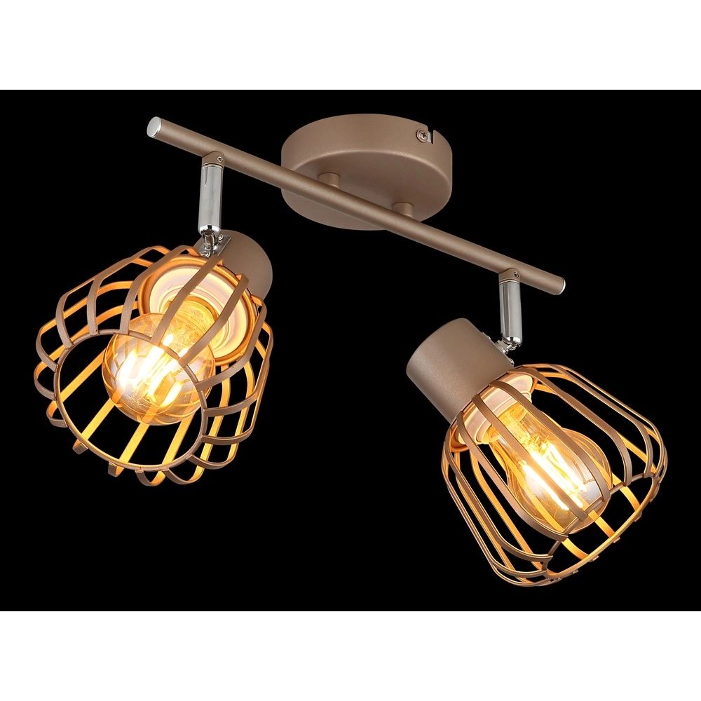 Plafondlamp Olin 2-lichts koffie bruin Globo 9007371586578