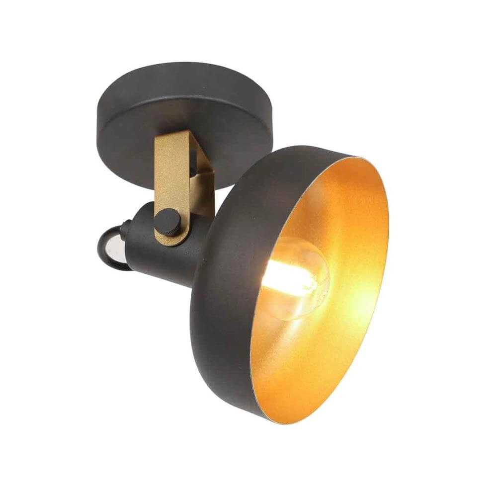 Wandlamp Prato zwart met goud Steinhauer 8712746176377