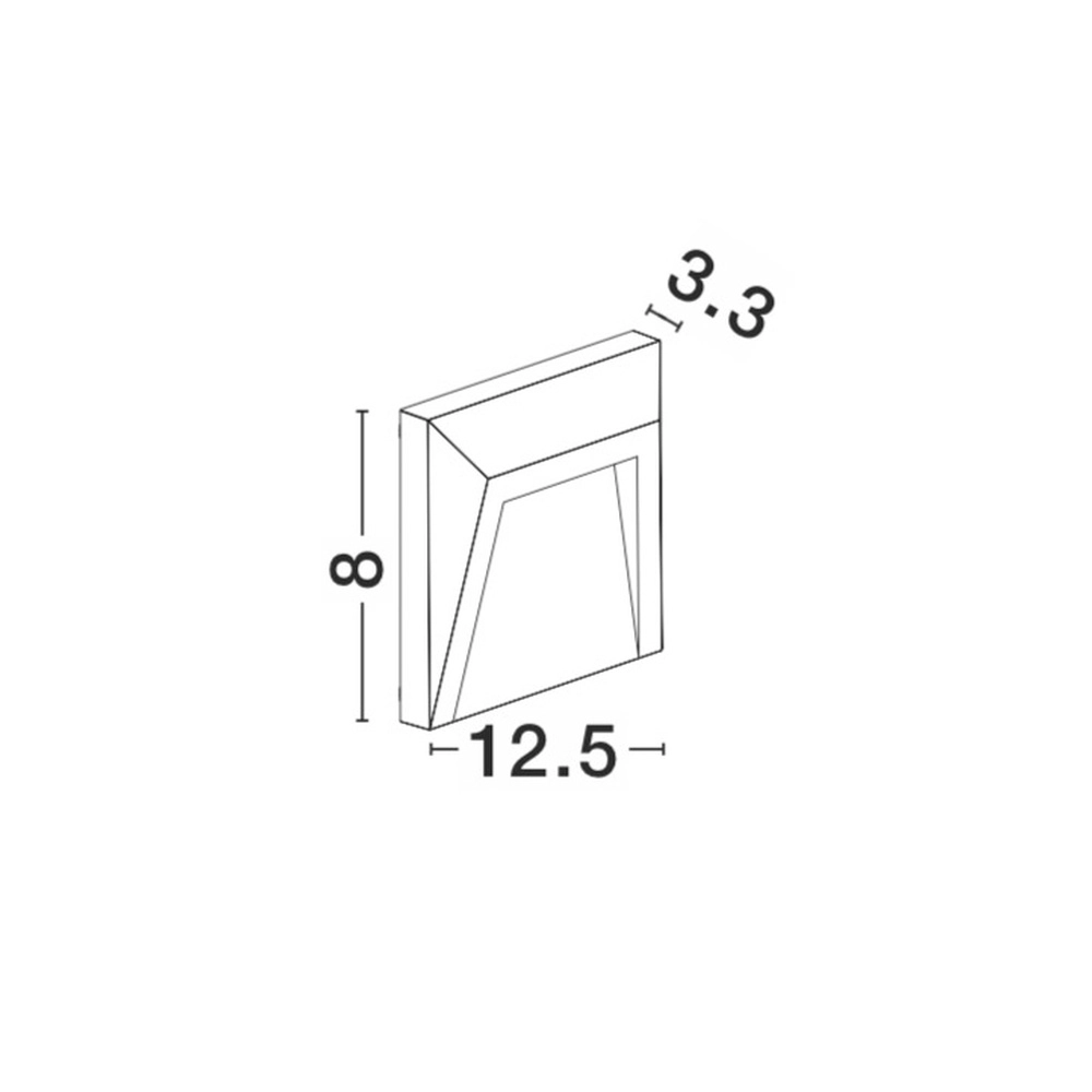 Vierkante wandlamp Luton 12,5cm grijs Lyora 5212017411129