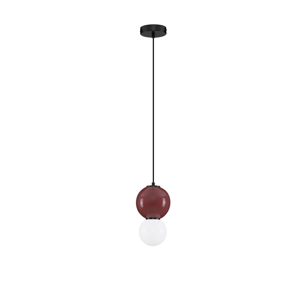 Hanglamp Noesis Ø 15cm bordeaux rood met wit