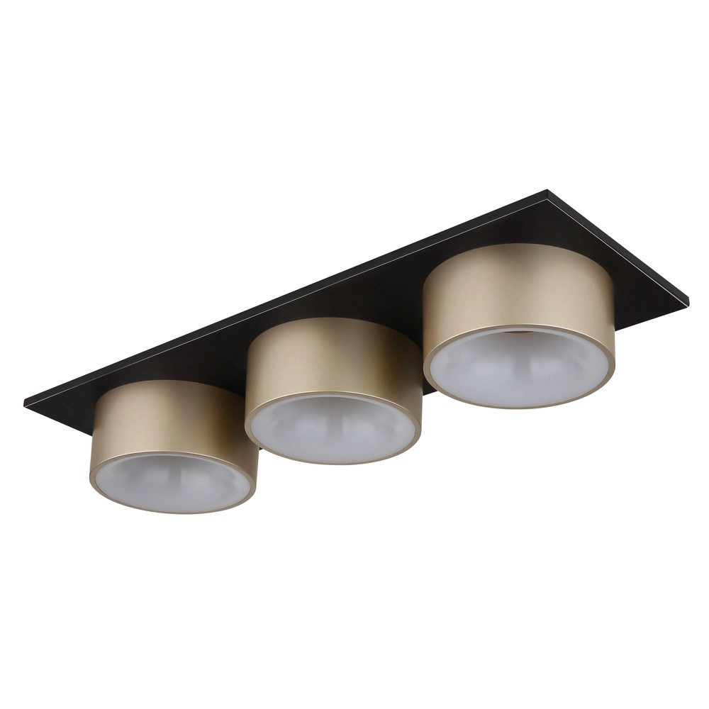 3-lichts plafondlamp Raymond zwart met champagne Globo 9007371533862