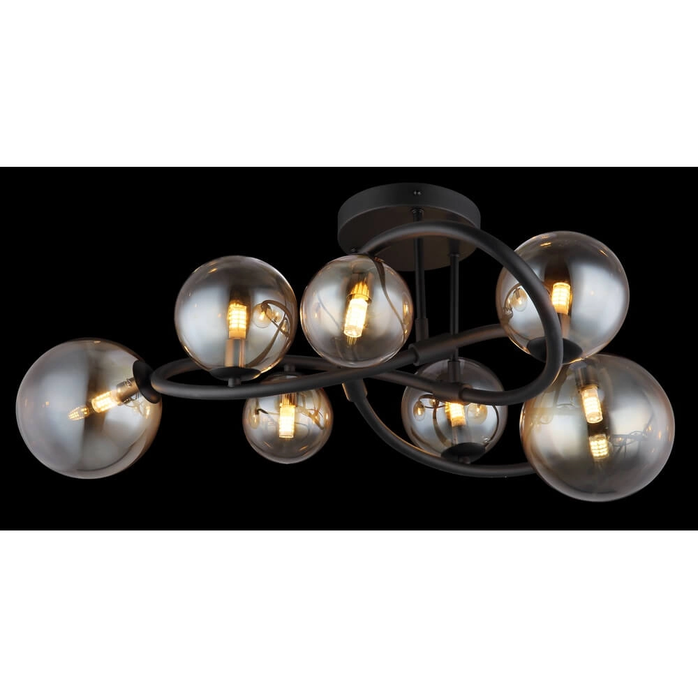 Zwarte plafondlamp Tuberius design 7-lichts Globo 9007371446445