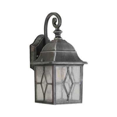 Klassieke muurlamp Genoa Down zwart zilver Searchlight 5013874310484