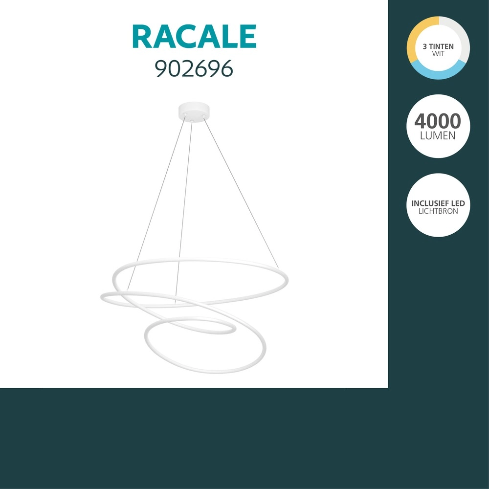 Moderne hanglamp Racale Ø 78cm wit Eglo 9008606391431