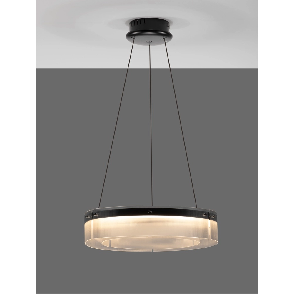 Design hanglamp Pauline zwart met glas Ø 55cm