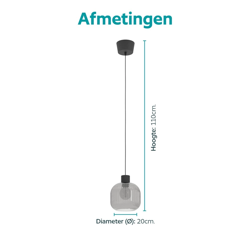 Design hanglamp Dasmina zwart Ø 20cm Eglo 9008606406272