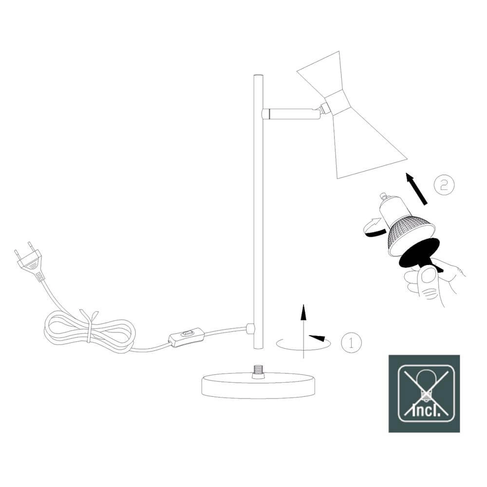 Design tafellamp Preto zwart met goud Steinhauer 8712746176308