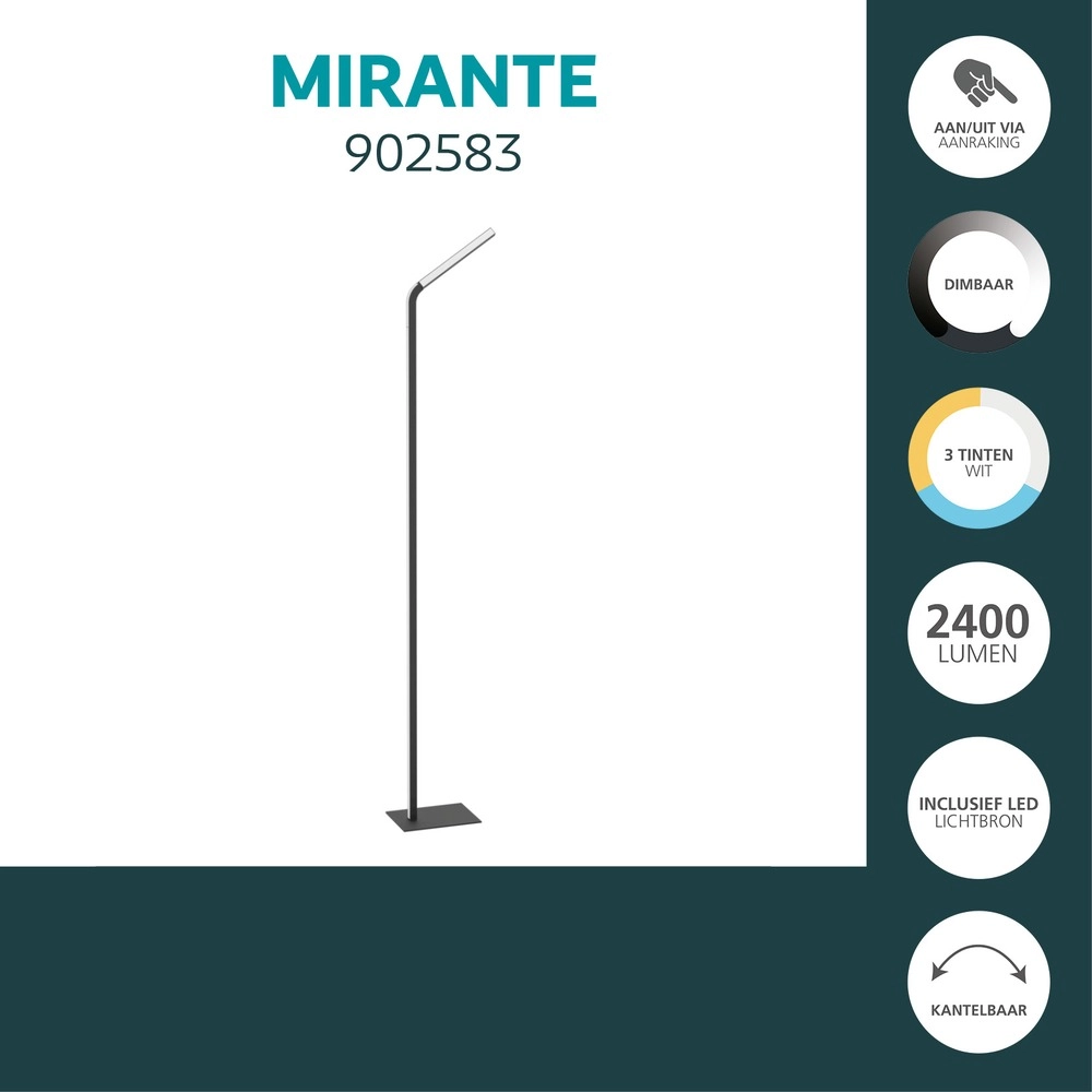 Design vloerlamp Mirante zwart Eglo 9008606392407