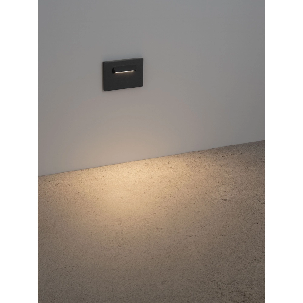 Inbouwlamp Recto voor wand donkergrijs
