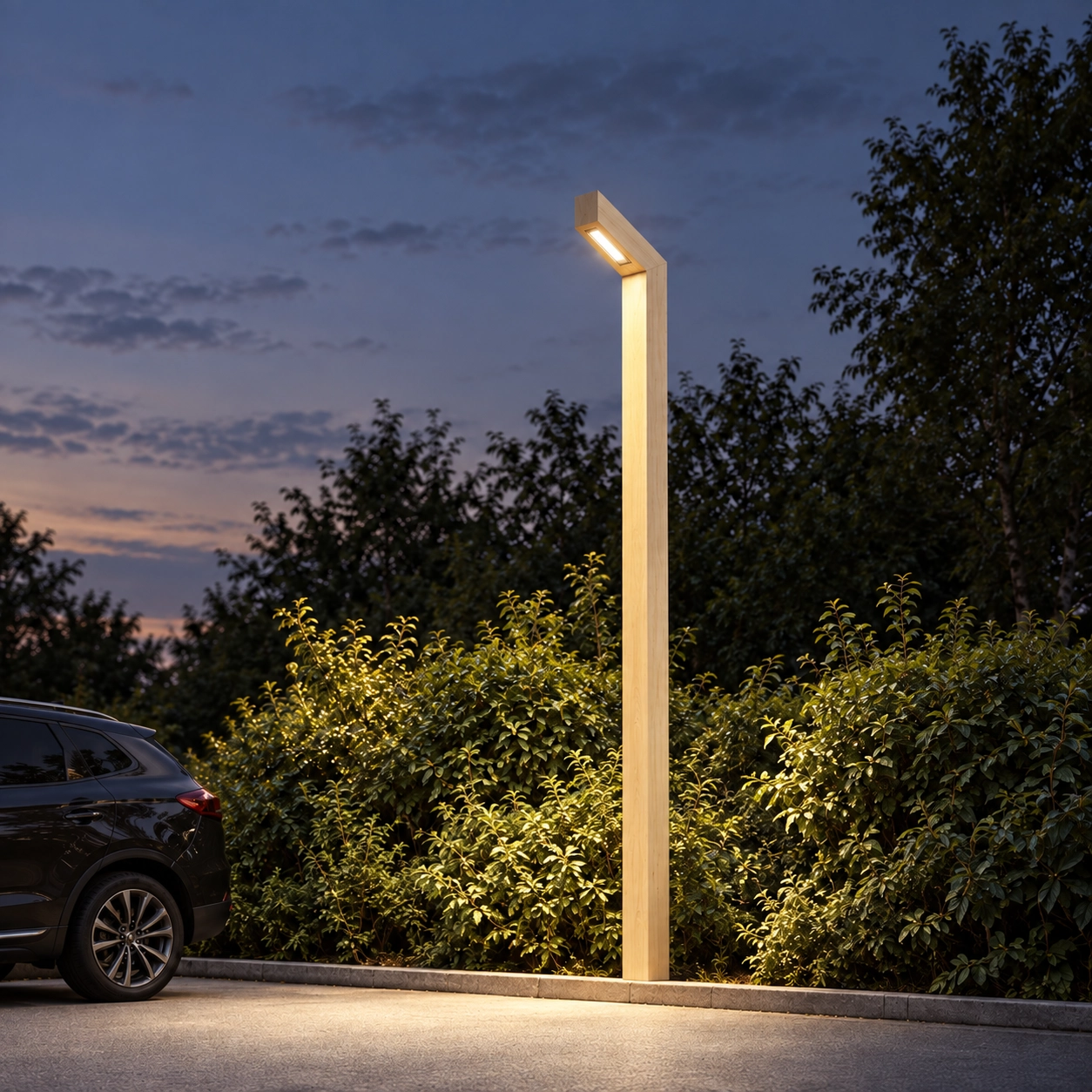 Houten straatlamp Stelle Accoya - 3M - 3000K