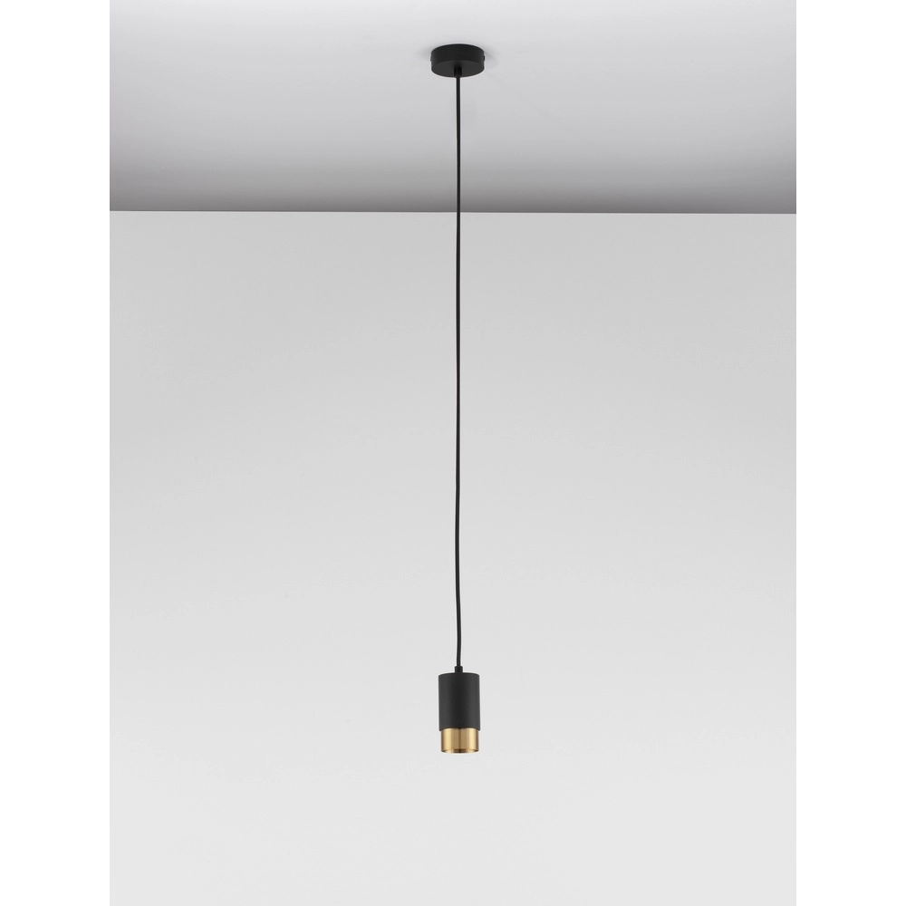 Hanglamp Pongo S enkel 10,8cm zwart met goud Lyora 5212017430311