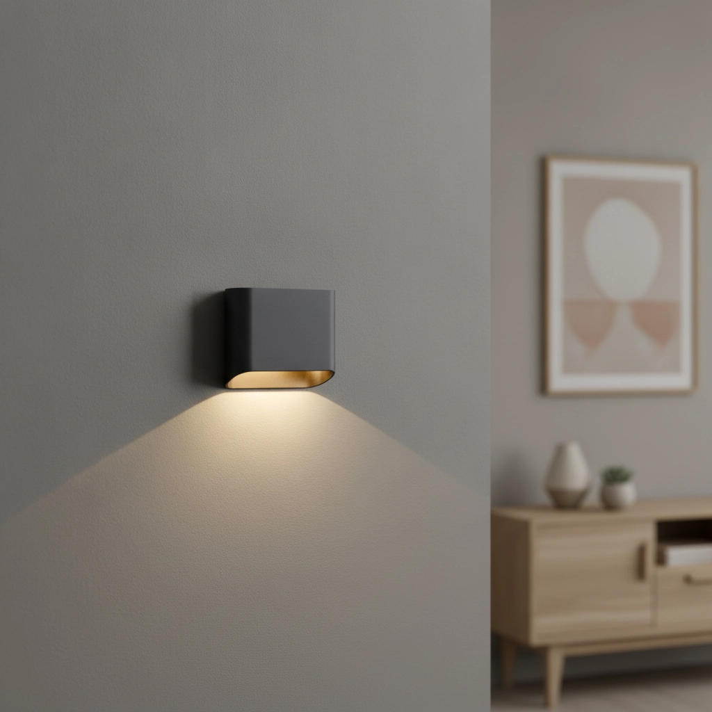 Wandlamp Diaz 1L Zwart met goud
