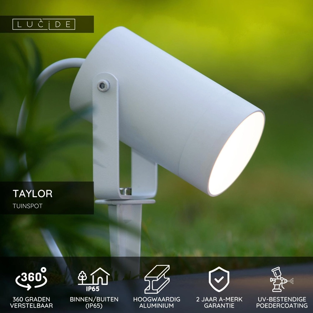 Prikspot Taylor IP65 wit Lucide 5411212092762