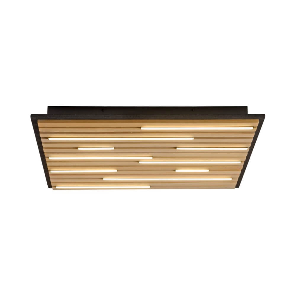 Vierkante plafondlamp Q-Akustik hout Paul Neuhaus 4012248385388