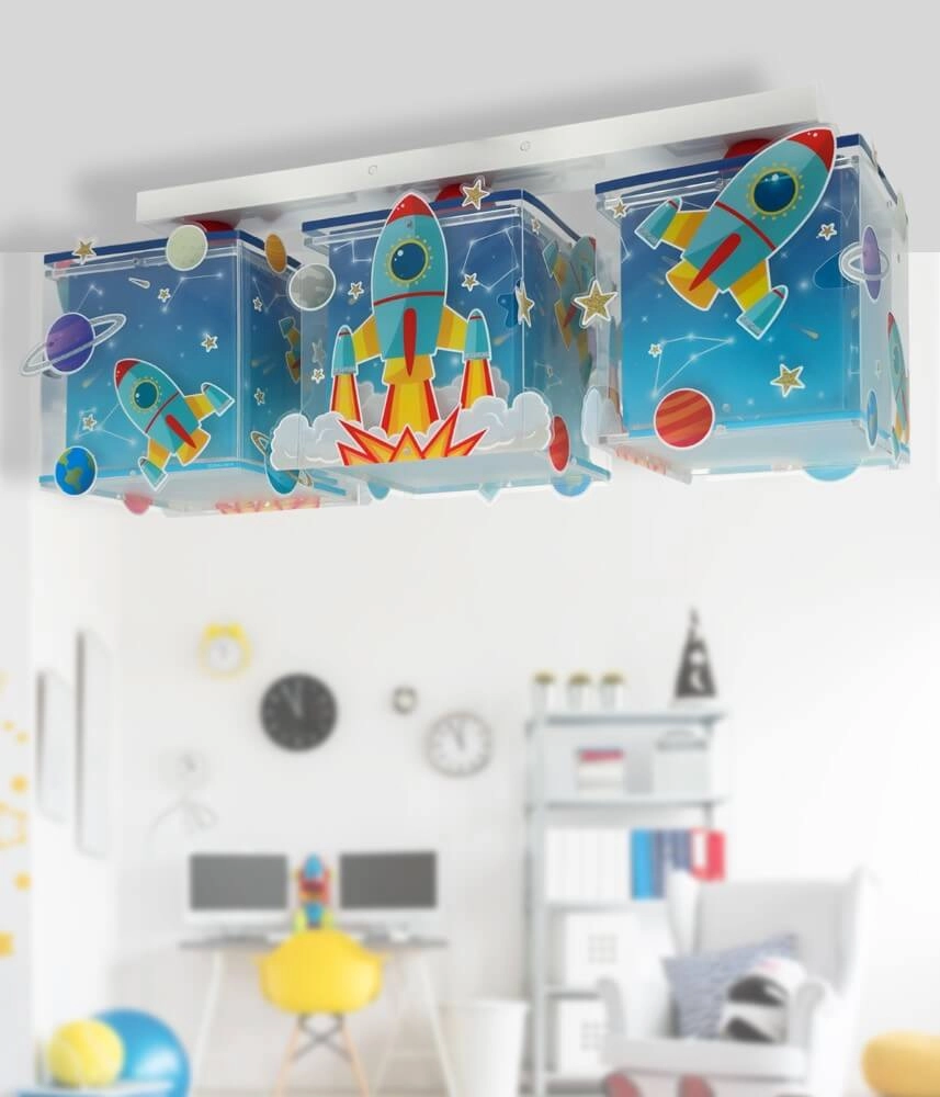 Plafondlampje Rocket blauw met wit Dalber 8420406633534