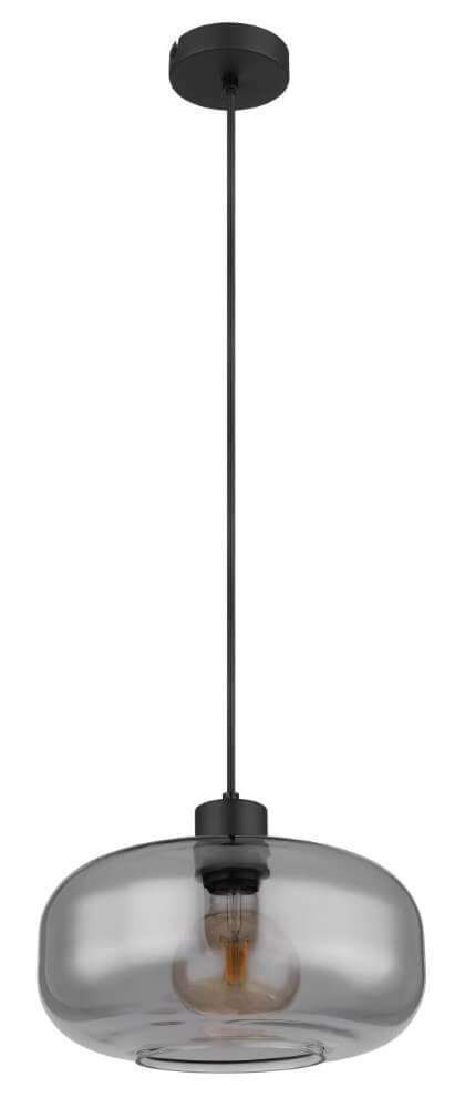 Zwarte hanglamp Giuseppe smoke glas Globo 9007371441211