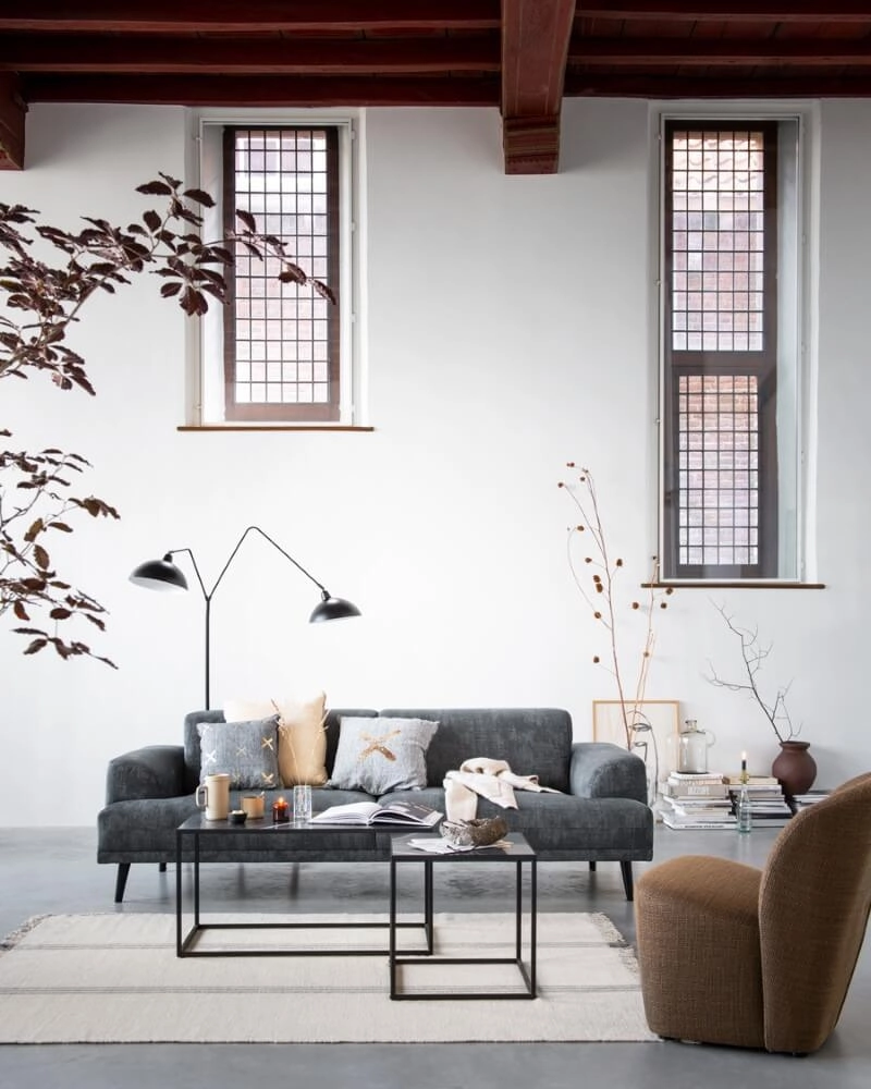 Zwarte vloerlamp Orion 2-lichts Light & Living 8717807305147