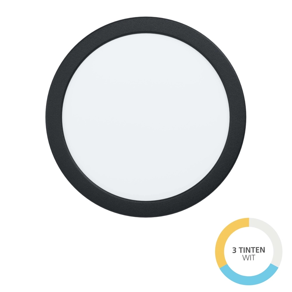Inbouw lamp Fueva 6 rond - zwart - Ø 21,6cm