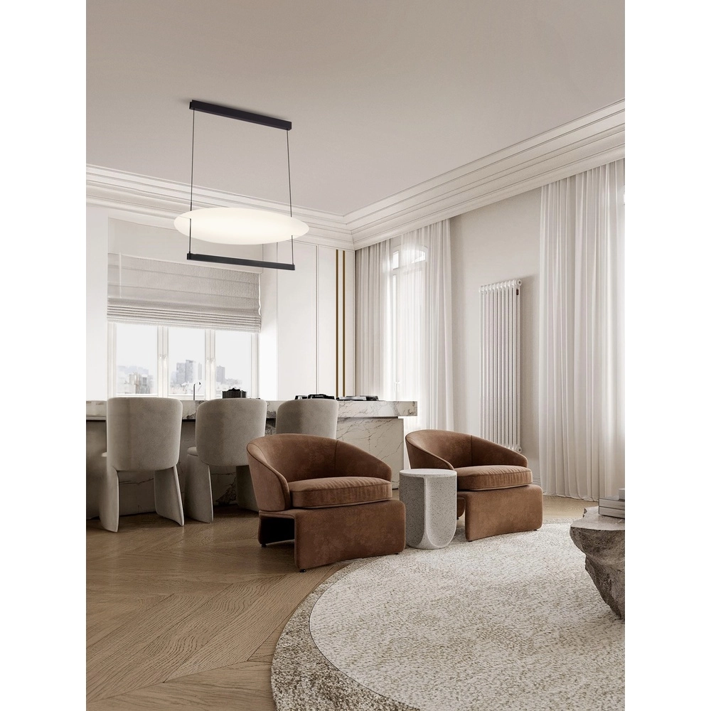 Hanglamp Diona Ø 80cm zwart met wit 2700K Lyora 5212017470874
