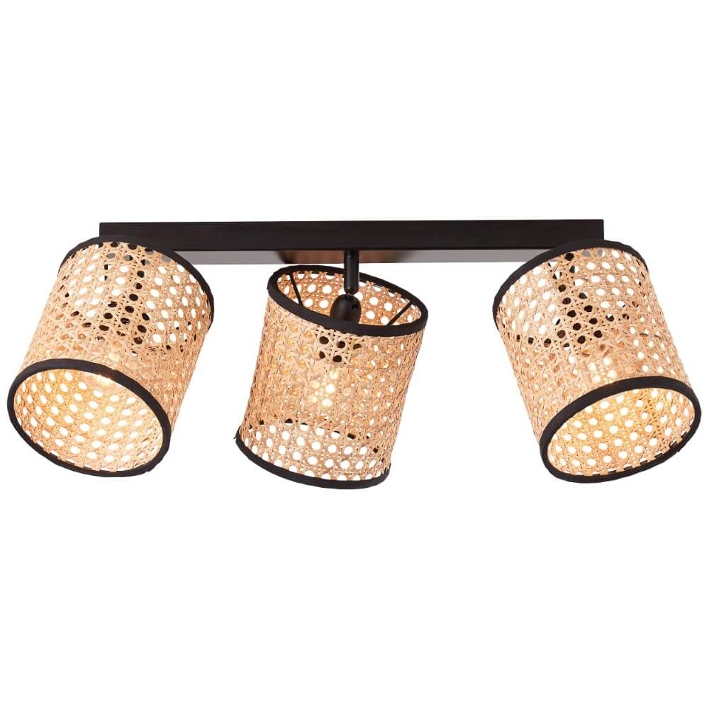 Rotan plafondlamp Wiley 3-lichts Rotan plafondlamp Wiley 3-lichts
