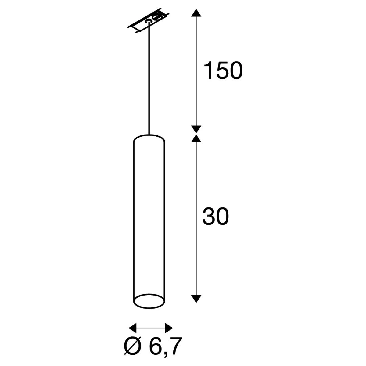 Zwarte raillamp Enola_B Pd-1 1-fase SLV 4024163149877