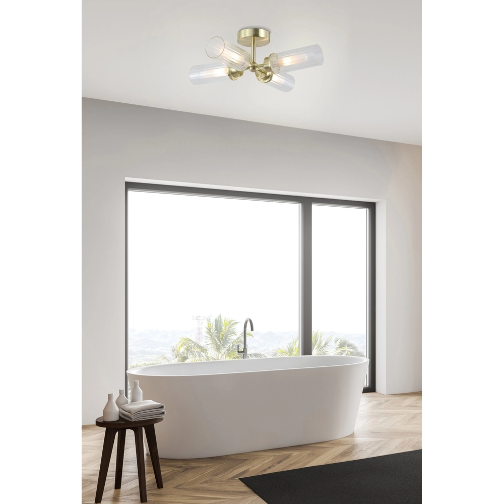 4-lichts plafondlamp Imperial goud Searchlight 5053423299266