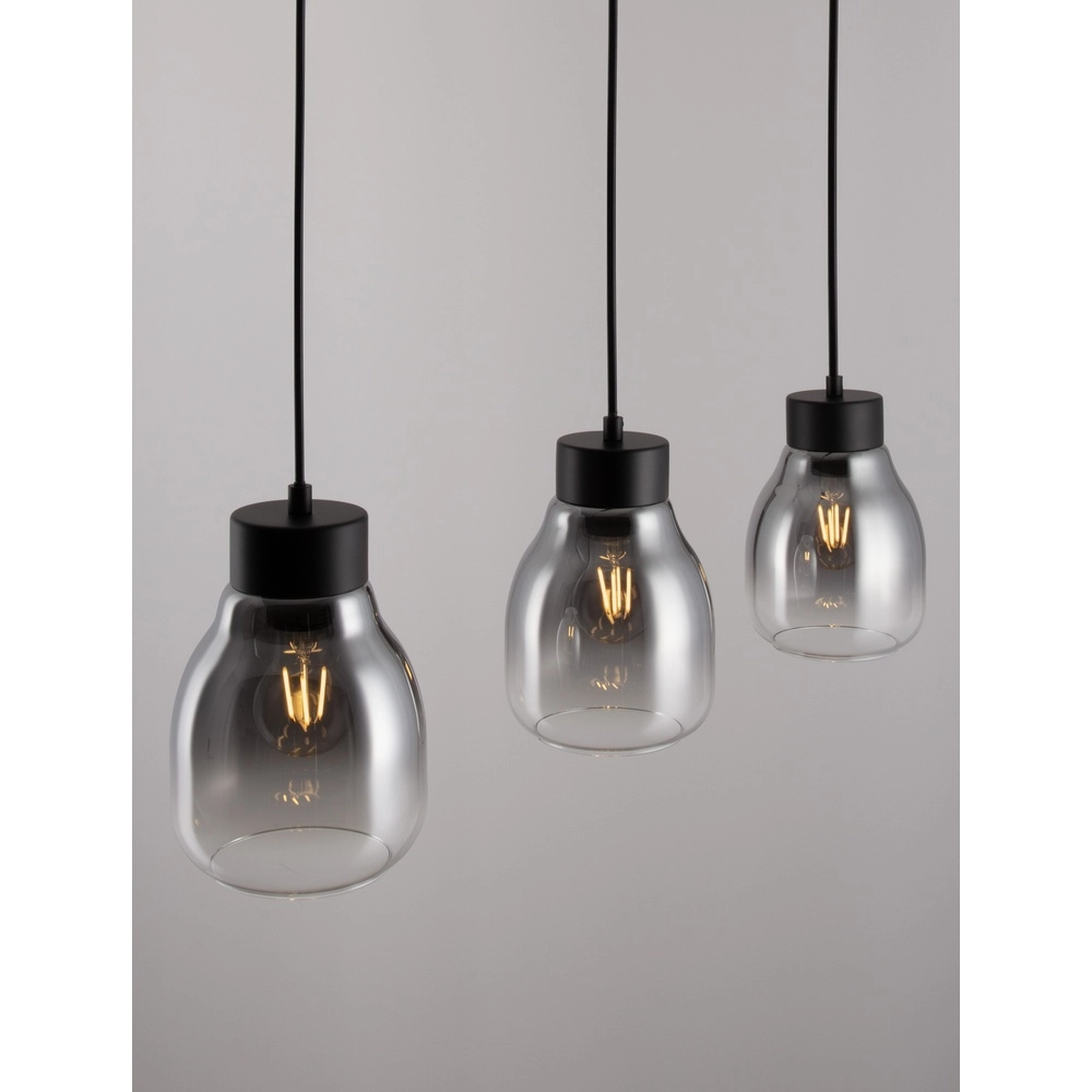 Hanglamp Blacu 3-lichts zwart recht Lyora 5212017447494