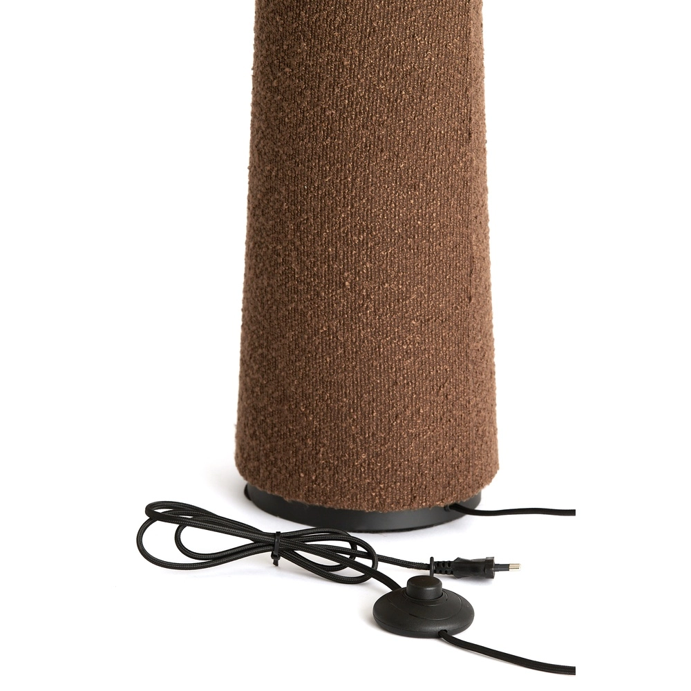 Vloerlamp Devia Ø 50cm - bouclé - bruin Light & Living 8717807759520