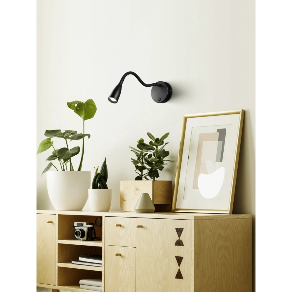 Bedlampje Olivandino flexibel zwart Eglo 9008606347766