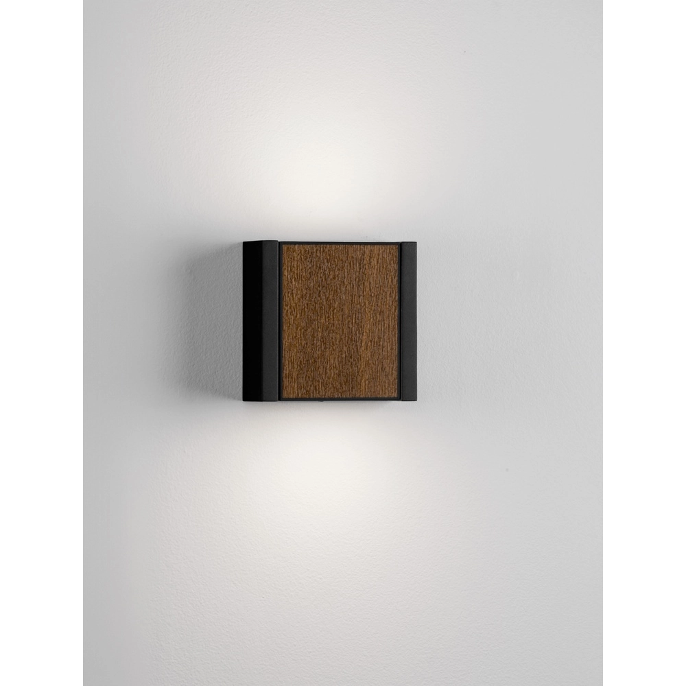 Wandlamp Kioo zwart met hout Lyora 5212017478795