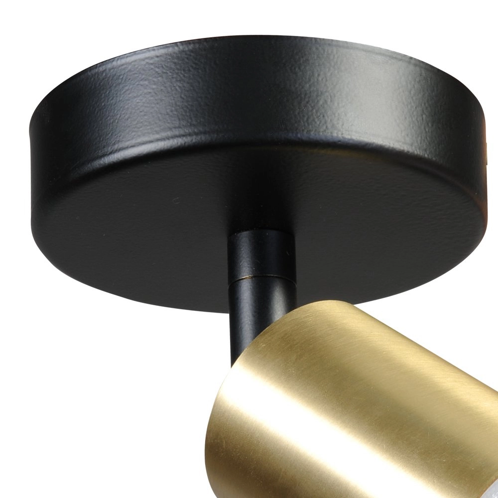 Plafondlamp zwart Bounce met gouden spot Masterlight 8718121209333