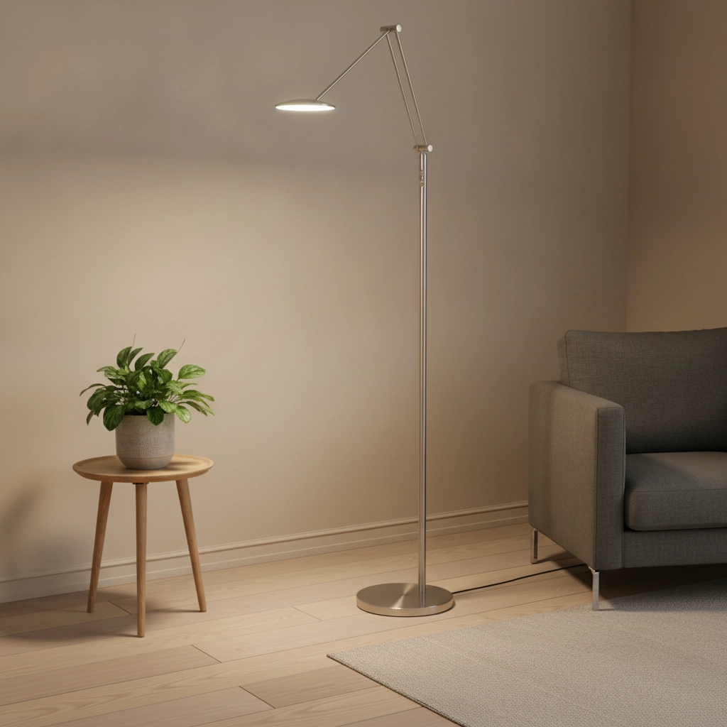 Klassieke leeslamp Sapporo nikkel Ø 23cm