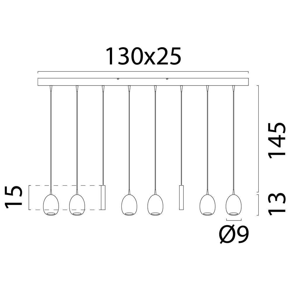 Design hanglamp Alta 8-lichts cacao Masterlight 8718121438269