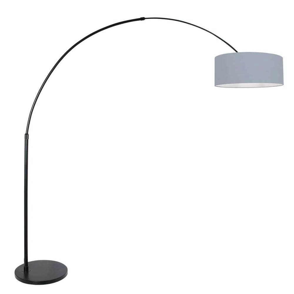 Booglamp Sparkled light zwart met lichtblauwe kap