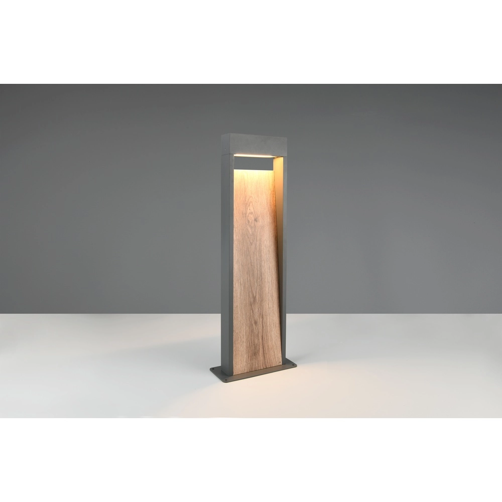 Staande lamp Salmon grijs met hout 60cm Trio 4017807603729