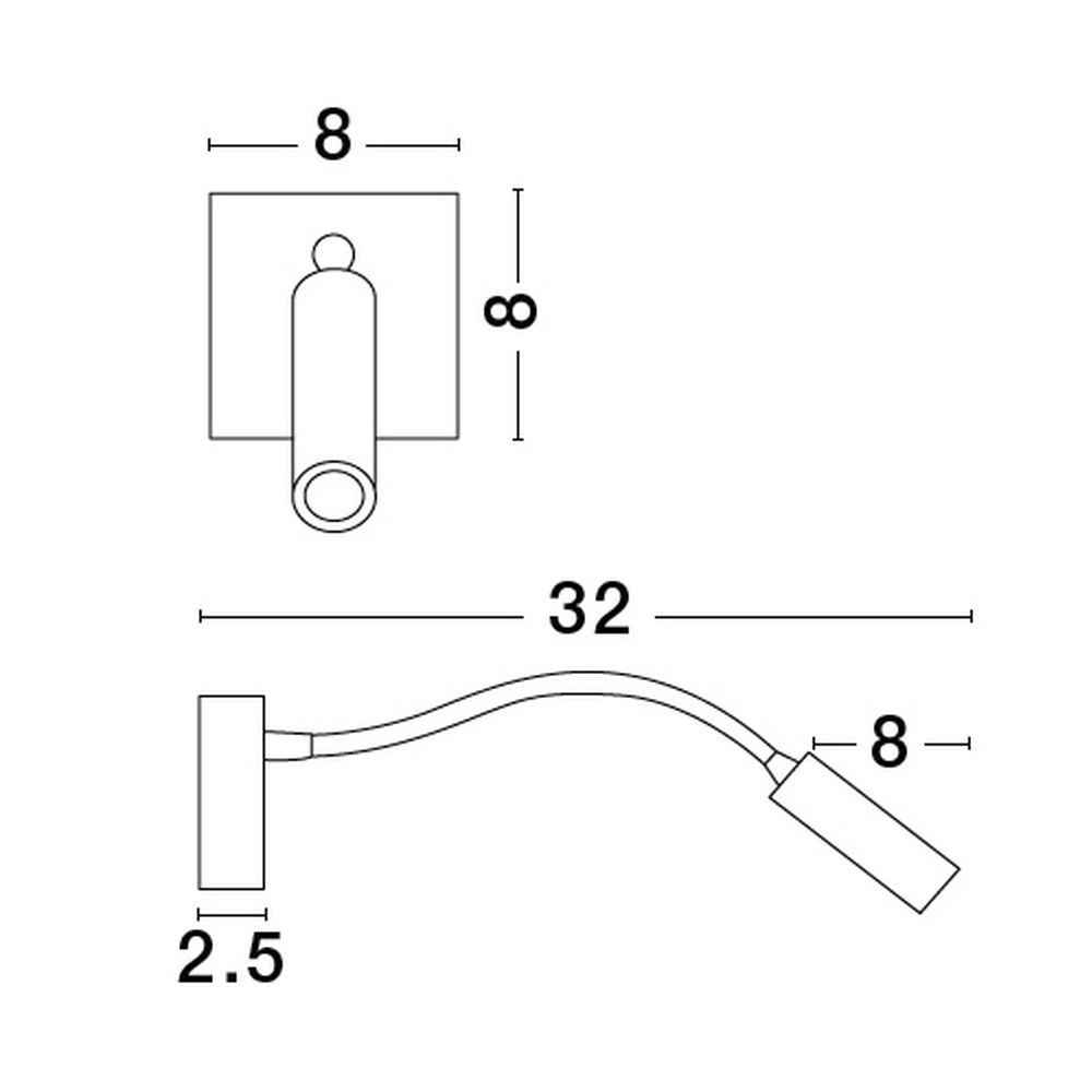 Bedlampje Madison design zwart Lyora 5212017447463
