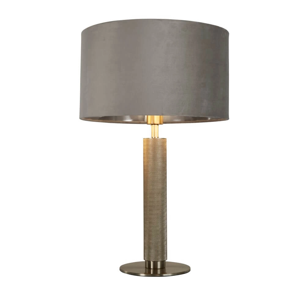 Gouden tafellamp London met grijze kap Searchlight 5053423256481
