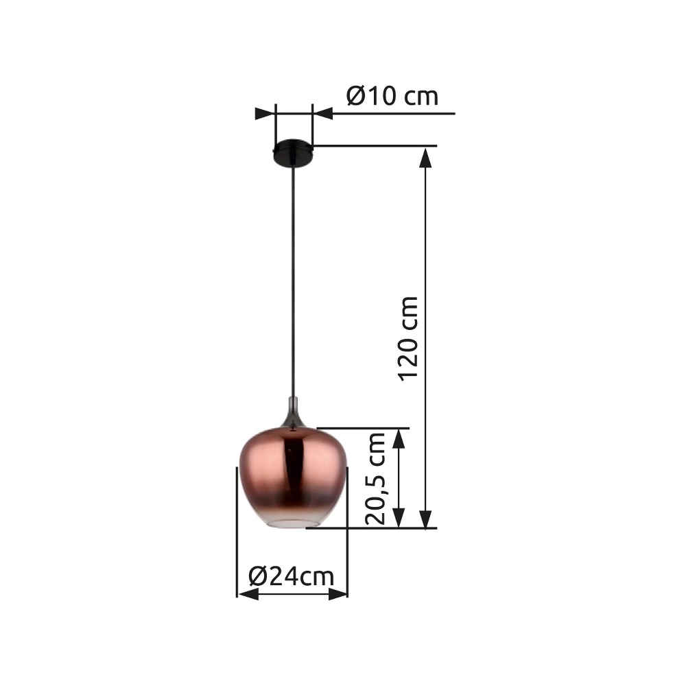 Design hanglamp Maxy zwart met rood glas Globo 9007371450978