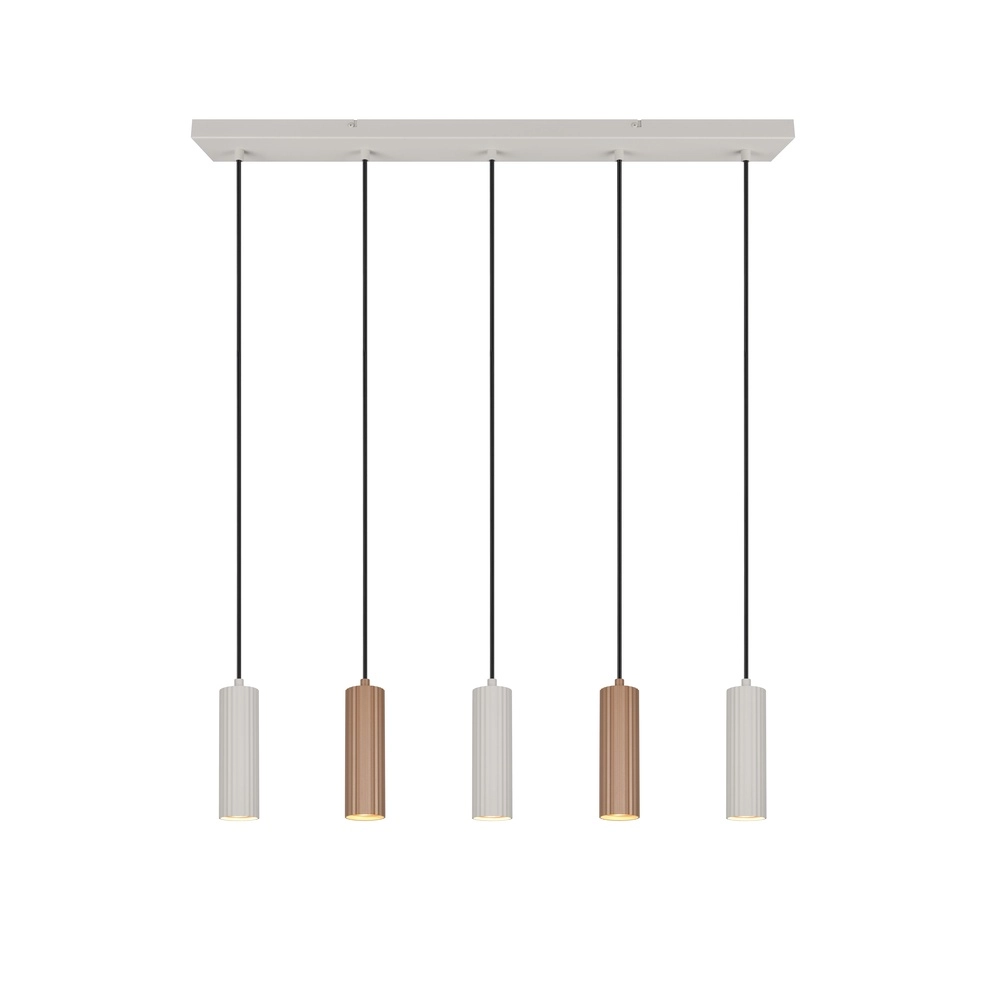 Hanglamp Soka 5-lichts mokka bruin en grijs Trio 4017807670158
