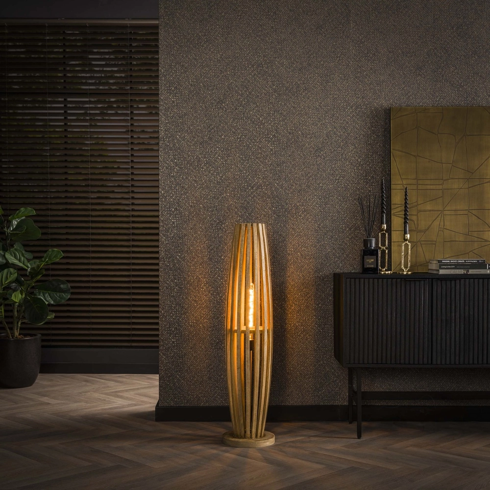 Houten vloerlamp Orbit 105cm - 1x E27